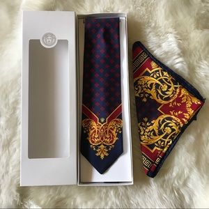 Vintage Versace Tie and Handkerchief